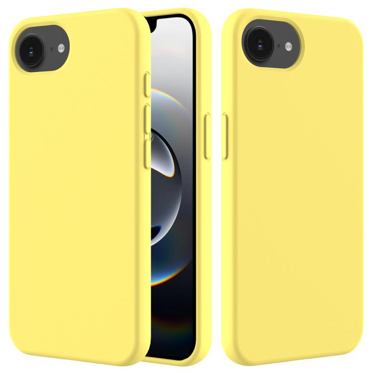 For iPhone 16e Solid Color Silicone Phone Case(Lemon Yellow) - iPhone 16e Cases by buy2fix | Online Shopping UK | buy2fix