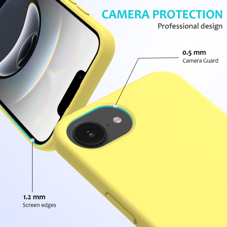 For iPhone 16e Solid Color Silicone Phone Case(Lemon Yellow) - iPhone 16e Cases by buy2fix | Online Shopping UK | buy2fix
