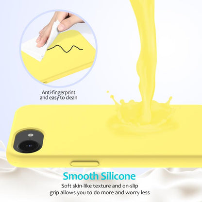 For iPhone 16e Solid Color Silicone Phone Case(Lemon Yellow) - iPhone 16e Cases by buy2fix | Online Shopping UK | buy2fix