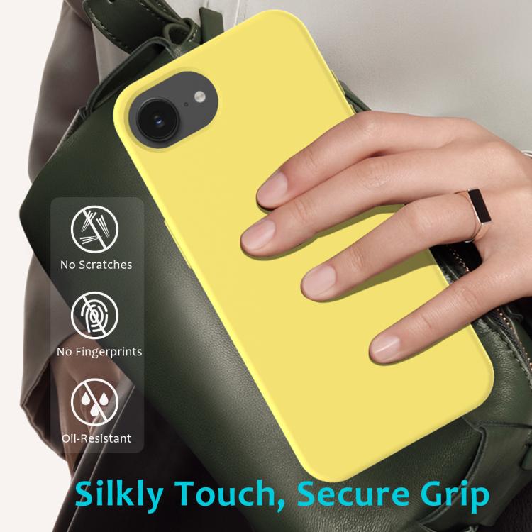 For iPhone 16e Solid Color Silicone Phone Case(Lemon Yellow) - iPhone 16e Cases by buy2fix | Online Shopping UK | buy2fix