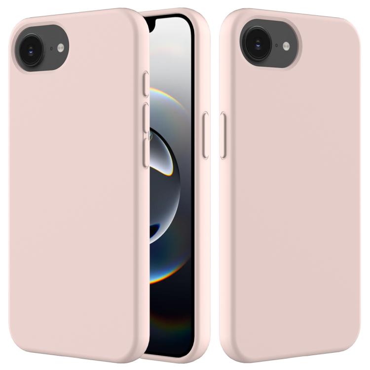 For iPhone 16e Solid Color Silicone Phone Case(Sand Pink) - iPhone 16e Cases by buy2fix | Online Shopping UK | buy2fix