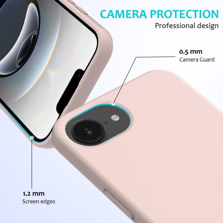 For iPhone 16e Solid Color Silicone Phone Case(Sand Pink) - iPhone 16e Cases by buy2fix | Online Shopping UK | buy2fix