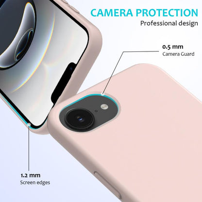 For iPhone 16e Solid Color Silicone Phone Case(Sand Pink) - iPhone 16e Cases by buy2fix | Online Shopping UK | buy2fix