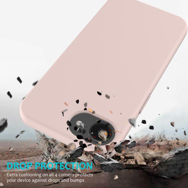 For iPhone 16e Solid Color Silicone Phone Case(Sand Pink) - iPhone 16e Cases by buy2fix | Online Shopping UK | buy2fix