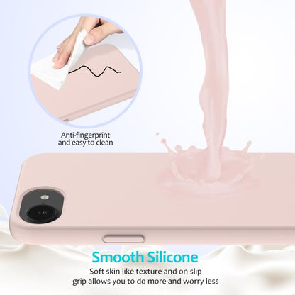 For iPhone 16e Solid Color Silicone Phone Case(Sand Pink) - iPhone 16e Cases by buy2fix | Online Shopping UK | buy2fix