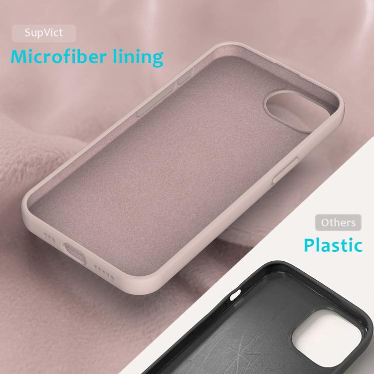 For iPhone 16e Solid Color Silicone Phone Case(Sand Pink) - iPhone 16e Cases by buy2fix | Online Shopping UK | buy2fix