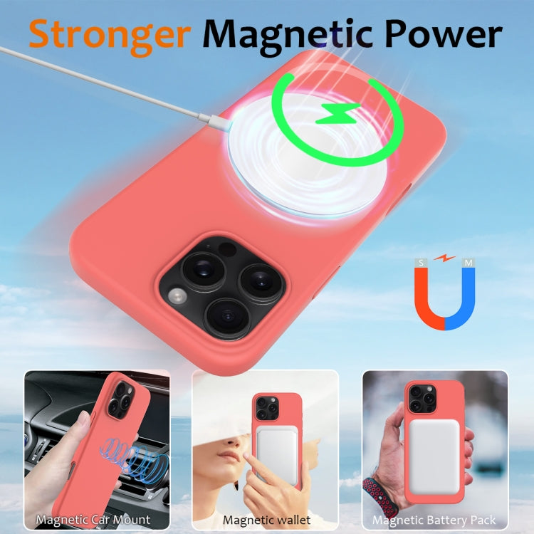 For iPhone 16 Pro Shockproof Silicone Magsafe Phone Case(Pink Orange) - iPhone 16 Pro Cases by buy2fix | Online Shopping UK | buy2fix