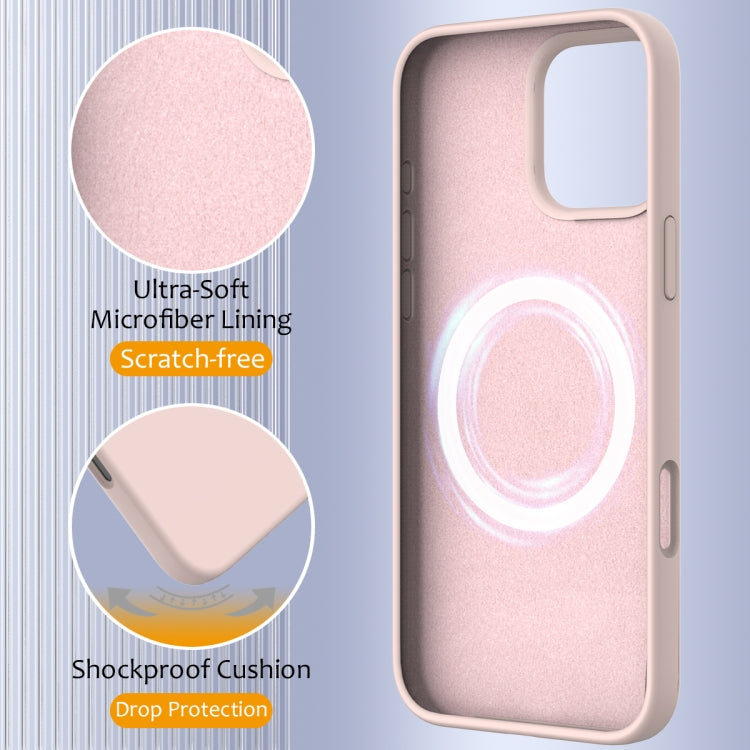 For iPhone 16 Pro Shockproof Silicone Magsafe Phone Case(Sand Pink) - iPhone 16 Pro Cases by buy2fix | Online Shopping UK | buy2fix