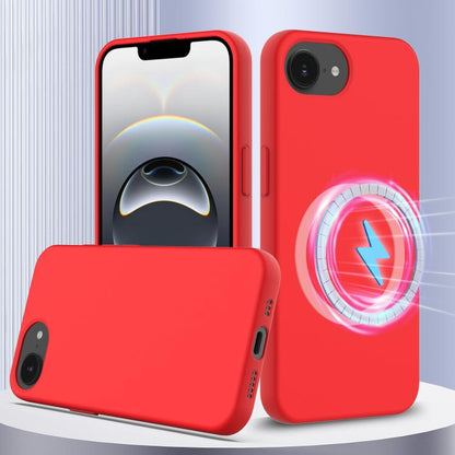 For iPhone 16e Shockproof Silicone Magsafe Phone Case(Red) - iPhone 16e Cases by buy2fix | Online Shopping UK | buy2fix