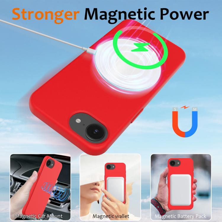 For iPhone 16e Shockproof Silicone Magsafe Phone Case(Red) - iPhone 16e Cases by buy2fix | Online Shopping UK | buy2fix