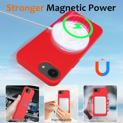 For iPhone 16e Shockproof Silicone Magsafe Phone Case(Red) - iPhone 16e Cases by buy2fix | Online Shopping UK | buy2fix