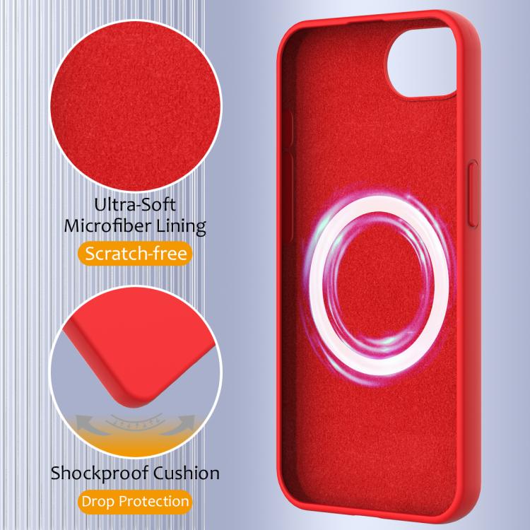 For iPhone 16e Shockproof Silicone Magsafe Phone Case(Red) - iPhone 16e Cases by buy2fix | Online Shopping UK | buy2fix