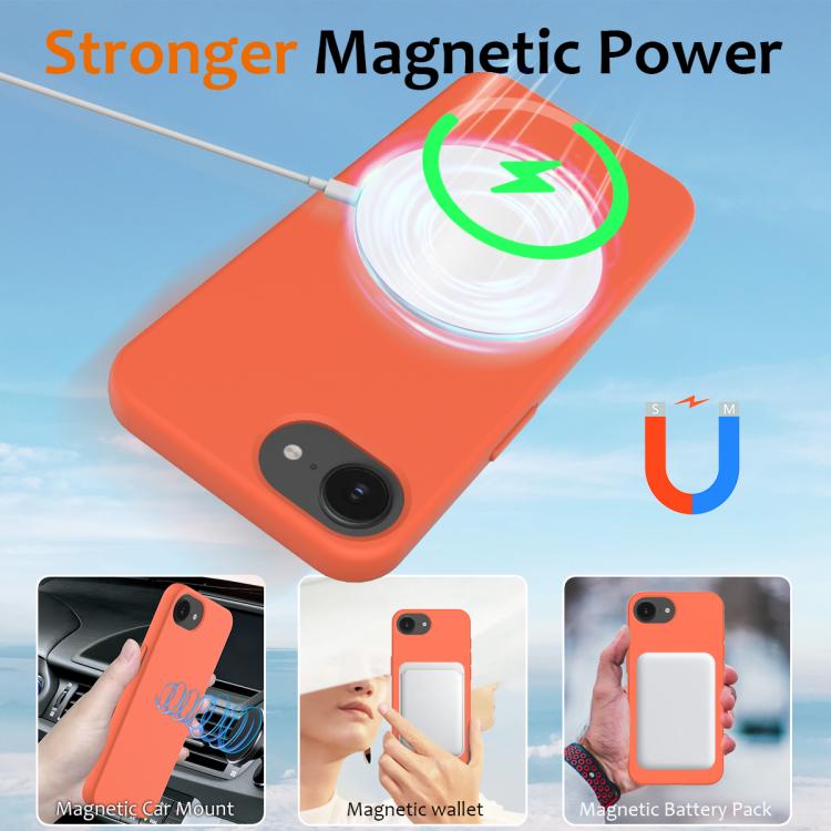 For iPhone 16e Shockproof Silicone Magsafe Phone Case(Gold Orange) - iPhone 16e Cases by buy2fix | Online Shopping UK | buy2fix