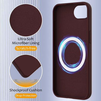 For iPhone 16e Shockproof Silicone Magsafe Phone Case(Plum Color) - iPhone 16e Cases by buy2fix | Online Shopping UK | buy2fix