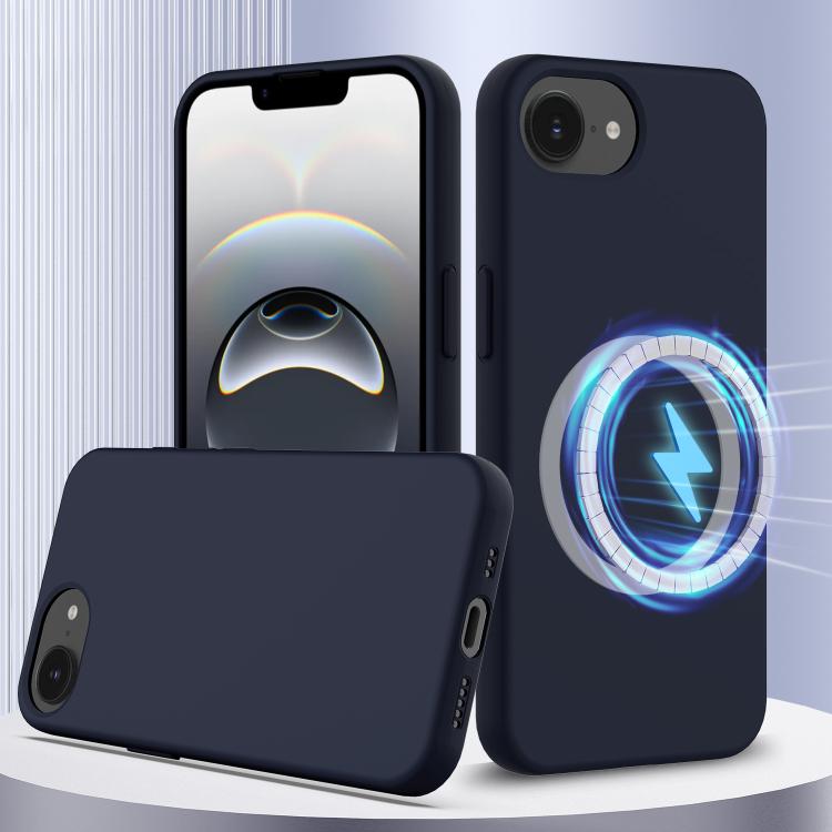 For iPhone 16e Shockproof Silicone Magsafe Phone Case(Navy Blue) - iPhone 16e Cases by buy2fix | Online Shopping UK | buy2fix