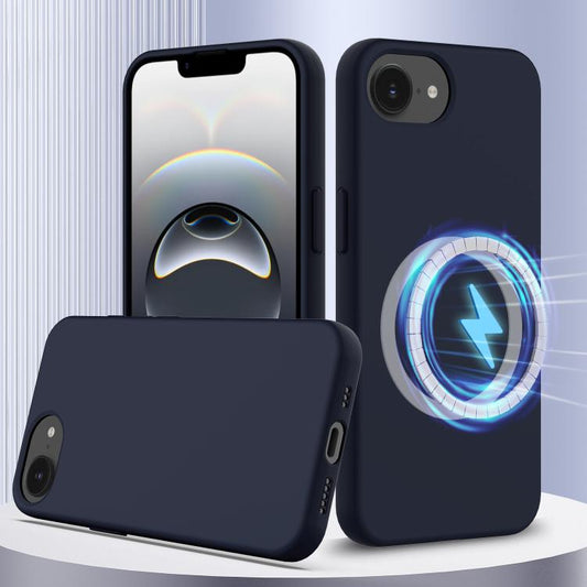 For iPhone 16e Shockproof Silicone Magsafe Phone Case(Navy Blue) - iPhone 16e Cases by buy2fix | Online Shopping UK | buy2fix