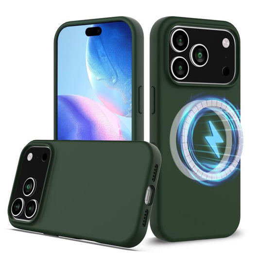 For iPhone 17 Pro Max Shockproof Silicone Magsafe Phone Case(Dark Green) - iPhone 17 Pro Max Cases by buy2fix | Online Shopping UK | buy2fix
