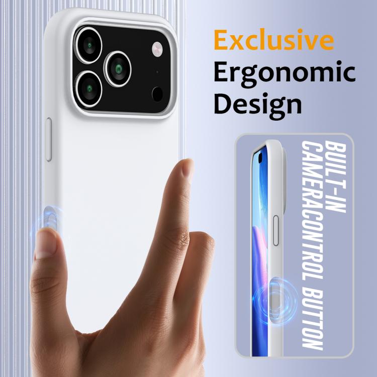 For iPhone 17 Pro Shockproof Silicone Magsafe Phone Case(White) - iPhone 17 Pro Cases by buy2fix | Online Shopping UK | buy2fix