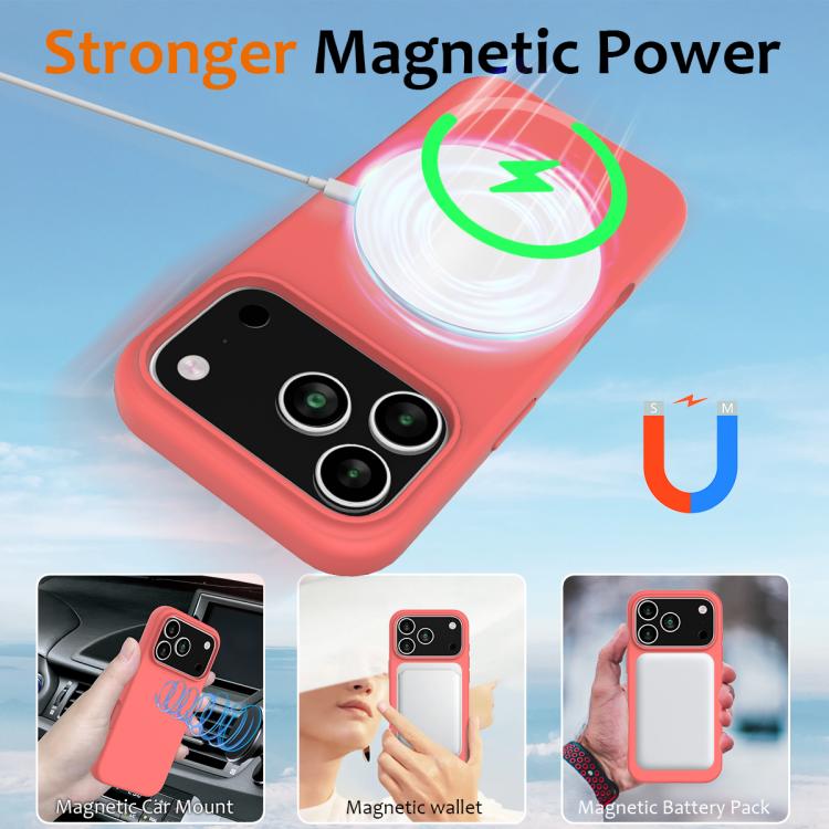 For iPhone 17 Pro Shockproof Silicone Magsafe Phone Case(Pink Orange) - iPhone 17 Pro Cases by buy2fix | Online Shopping UK | buy2fix
