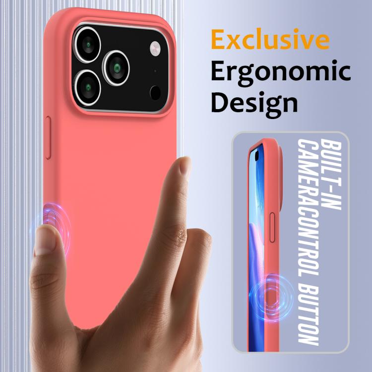 For iPhone 17 Pro Shockproof Silicone Magsafe Phone Case(Pink Orange) - iPhone 17 Pro Cases by buy2fix | Online Shopping UK | buy2fix
