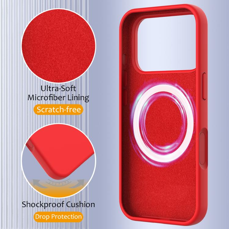 For iPhone 17 Pro Shockproof Silicone Magsafe Phone Case(Red) - iPhone 17 Pro Cases by buy2fix | Online Shopping UK | buy2fix