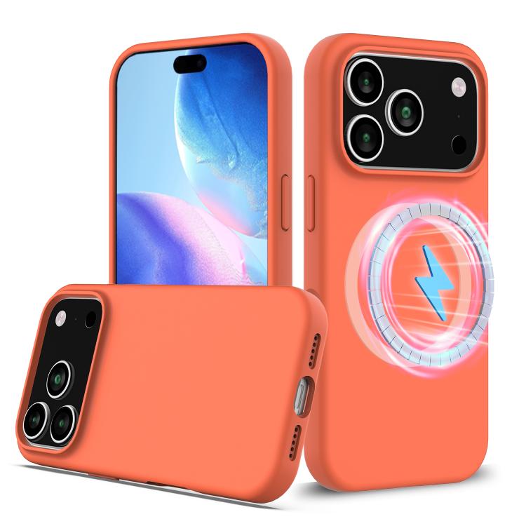 For iPhone 17 Pro Shockproof Silicone Magsafe Phone Case(Gold Orange) - iPhone 17 Pro Cases by buy2fix | Online Shopping UK | buy2fix