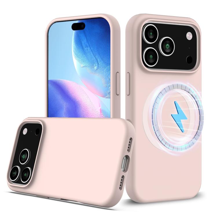 For iPhone 17 Pro Shockproof Silicone Magsafe Phone Case(Sand Pink) - iPhone 17 Pro Cases by buy2fix | Online Shopping UK | buy2fix