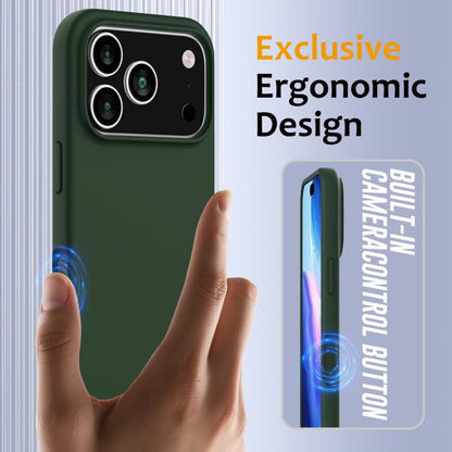 For iPhone 17 Pro Shockproof Silicone Magsafe Phone Case(Dark Green) - iPhone 17 Pro Cases by buy2fix | Online Shopping UK | buy2fix