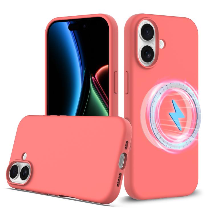 For iPhone 17 Shockproof Silicone Magsafe Phone Case(Pink Orange) - iPhone 17 Cases by buy2fix | Online Shopping UK | buy2fix