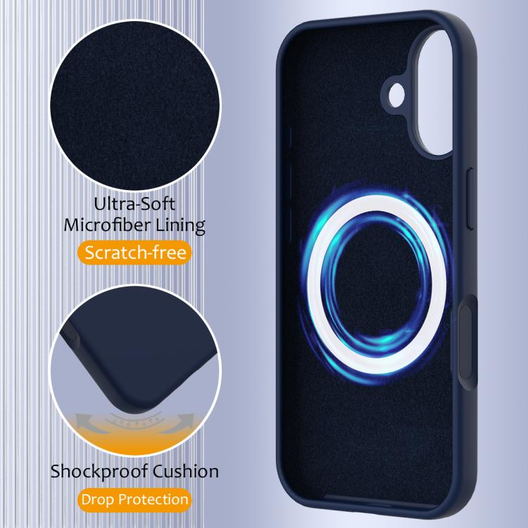 For iPhone 17 Shockproof Silicone Magsafe Phone Case(Navy Blue) - iPhone 17 Cases by buy2fix | Online Shopping UK | buy2fix