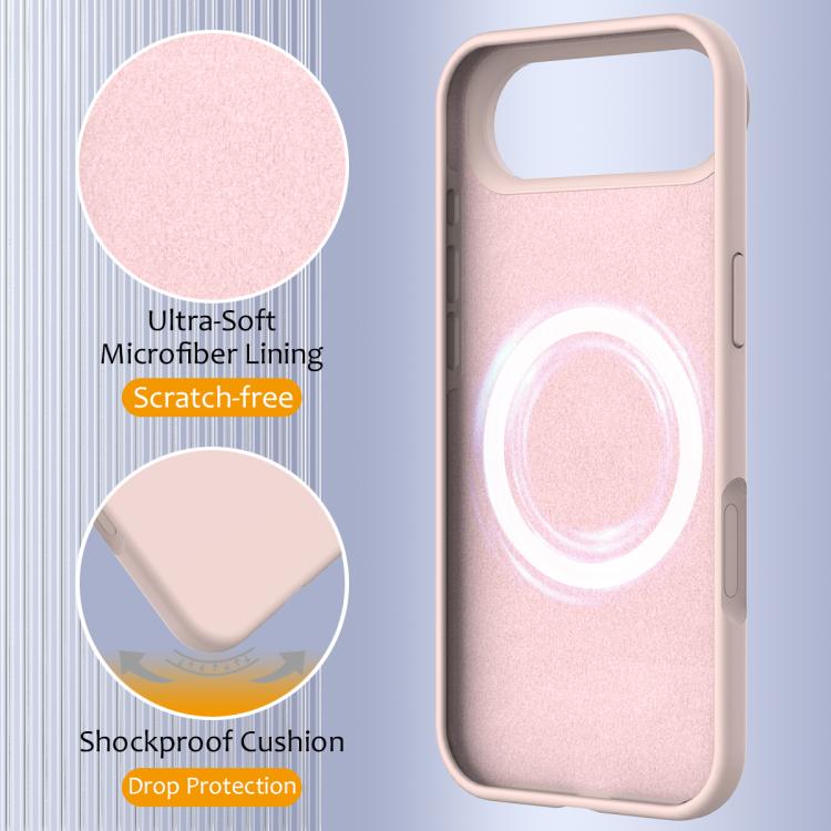 For iPhone Air Shockproof Silicone Magsafe Phone Case(Sand Pink) - iPhone Air Cases by buy2fix | Online Shopping UK | buy2fix
