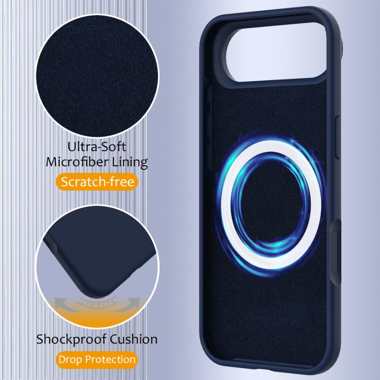 For iPhone Air Shockproof Silicone Magsafe Phone Case(Navy Blue) - iPhone Air Cases by buy2fix | Online Shopping UK | buy2fix