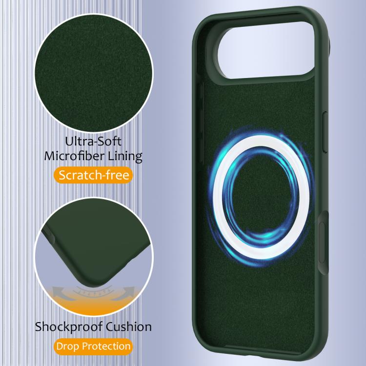 For iPhone Air Shockproof Silicone Magsafe Phone Case(Dark Green) - iPhone Air Cases by buy2fix | Online Shopping UK | buy2fix