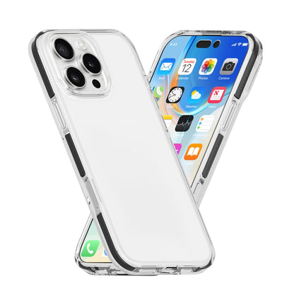 For iPhone 16 Pro Two-color Shockproof High Transparency TPU Phone Case(Black) - iPhone 16 Pro Cases by buy2fix | Online Shopping UK | buy2fix