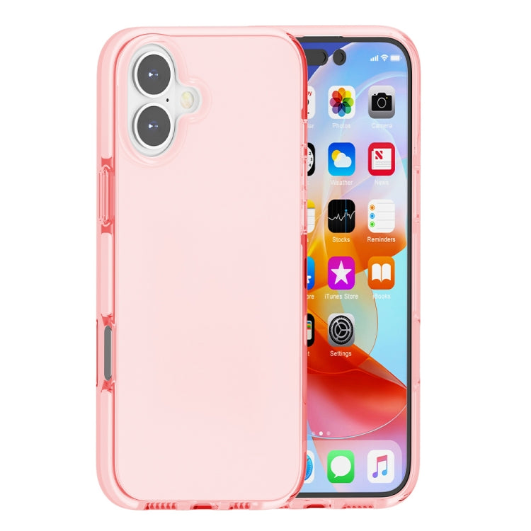 For iPhone 16 Plus Two-color Shockproof High Transparency TPU Phone Case(Pink) - iPhone 16 Plus Cases by buy2fix | Online Shopping UK | buy2fix