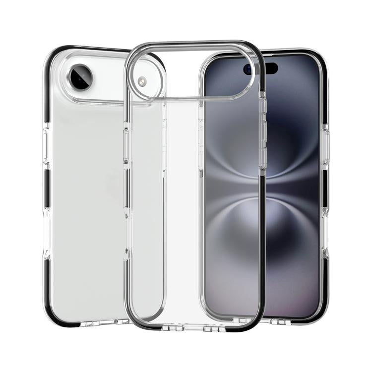 For iPhone Air Two-color Shockproof High Transparency TPU Phone Case(Black) - iPhone Air Cases by buy2fix | Online Shopping UK | buy2fix