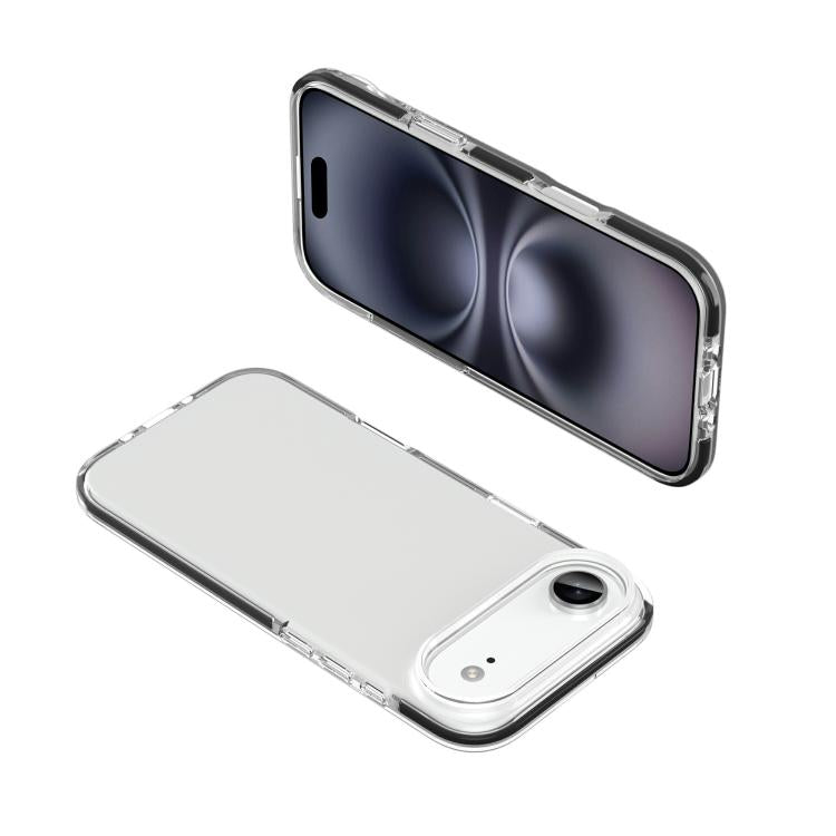 For iPhone Air Two-color Shockproof High Transparency TPU Phone Case(Black) - iPhone Air Cases by buy2fix | Online Shopping UK | buy2fix