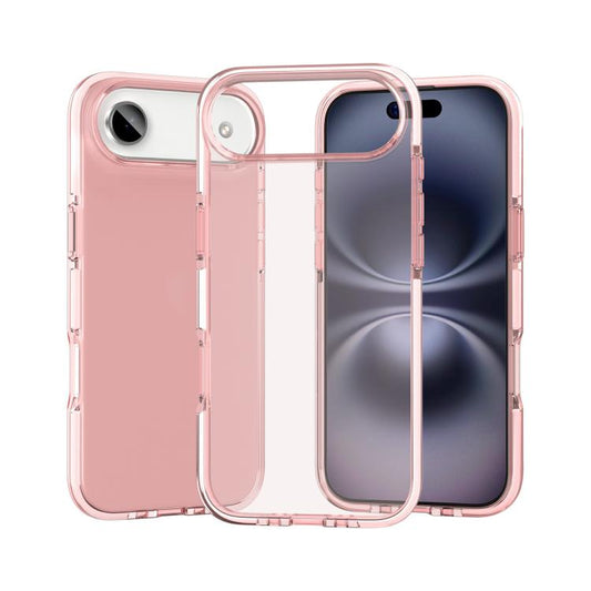 For iPhone Air Two-color Shockproof High Transparency TPU Phone Case(Pink) - iPhone Air Cases by buy2fix | Online Shopping UK | buy2fix
