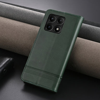 For Xiaomi Redmi K70/K70 Pro AZNS Magnetic Calf Texture Flip Leather Phone Case(Dark Green) - K70 Pro Cases by AZNS | Online Shopping UK | buy2fix