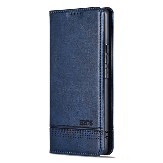 For Xiaomi Redmi Note 13 4G AZNS Magnetic Calf Texture Flip Leather Phone Case(Dark Blue) by AZNS