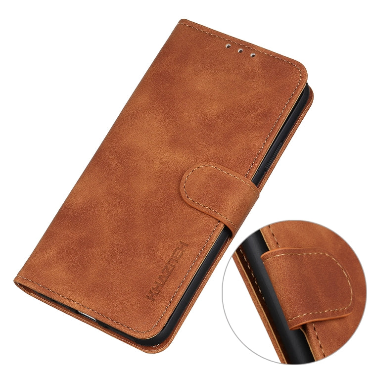 For iPhone 16 KHAZNEH Retro Texture Leather Phone Case(Brown) - iPhone 16 Cases by buy2fix | Online Shopping UK | buy2fix