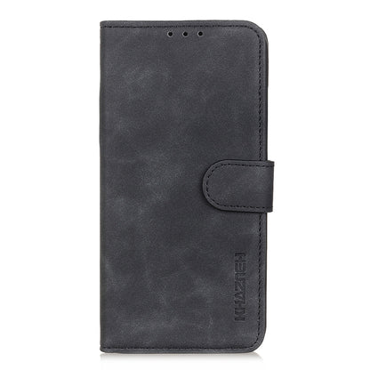 For iPhone 16 Plus KHAZNEH Retro Texture Leather Phone Case(Black) by buy2fix