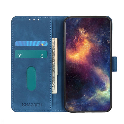 For iPhone 16 Plus KHAZNEH Retro Texture Leather Phone Case(Blue) - iPhone 16 Plus Cases by buy2fix | Online Shopping UK | buy2fix