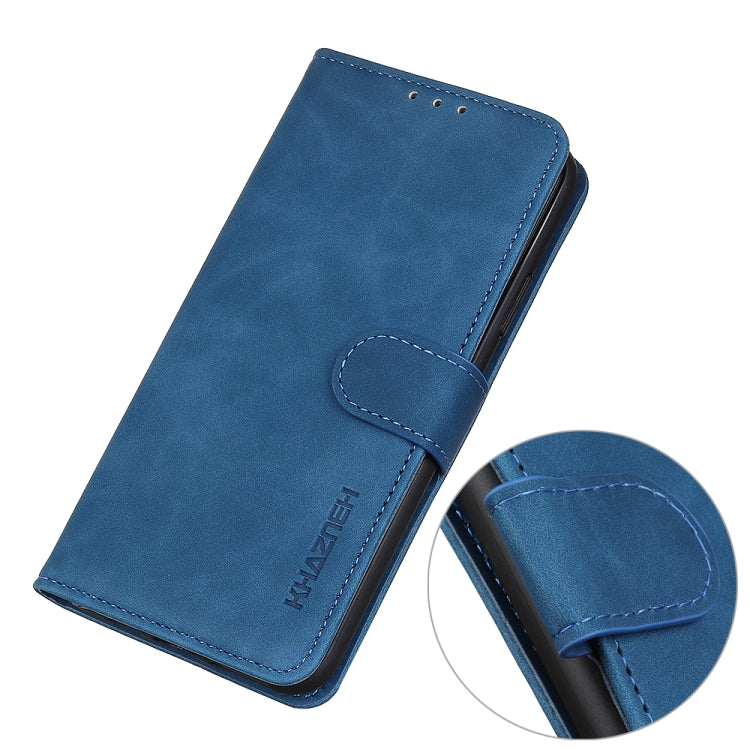 For iPhone 16 Plus KHAZNEH Retro Texture Leather Phone Case(Blue) - iPhone 16 Plus Cases by buy2fix | Online Shopping UK | buy2fix