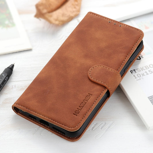 For iPhone 16 Plus KHAZNEH Retro Texture Leather Phone Case(Brown) by buy2fix