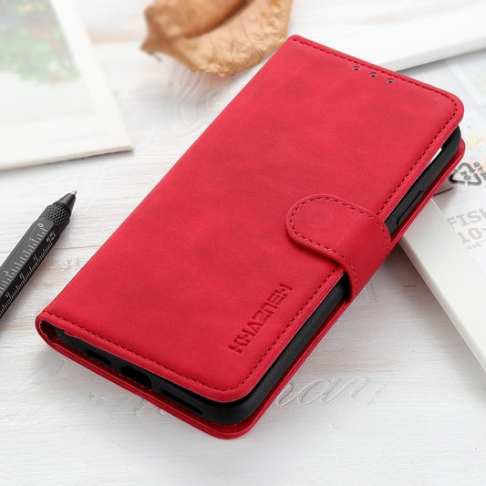 For iPhone 16 Plus KHAZNEH Retro Texture Leather Phone Case(Red) by buy2fix