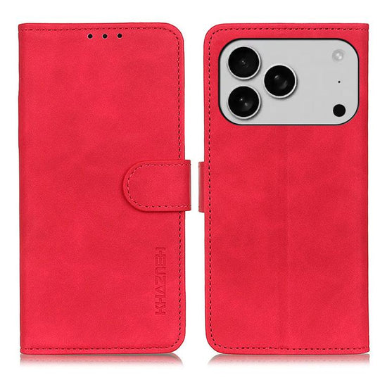 For iPhone 18 Pro / 17 Pro KHAZNEH Retro Texture Leather Phone Case(Red)