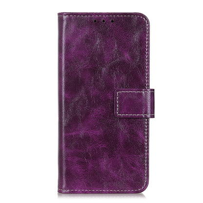 For iPhone 16 Pro Retro Crazy Horse Texture Horizontal Flip Leather Phone Case(Purple) - iPhone 16 Pro Cases by buy2fix | Online Shopping UK | buy2fix