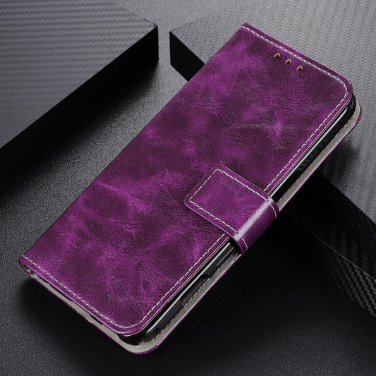 For iPhone 16 Pro Max Retro Crazy Horse Texture Horizontal Flip Leather Phone Case(Purple) by buy2fix