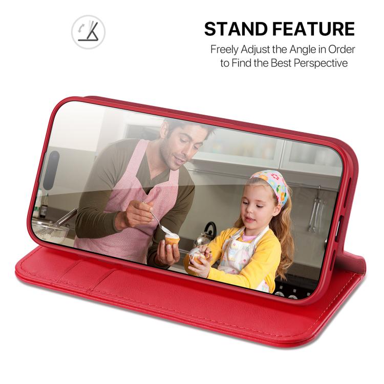 For iPhone 17 Pro DUX DUCIS Hivo Series Cowhide + PU + TPU Flip Phone Case(Red) - iPhone 17 Pro Cases by DUX DUCIS | Online Shopping UK | buy2fix